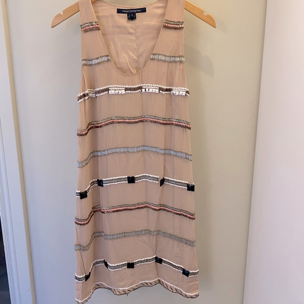 Blush Coloured Beaded Dress